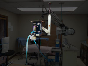 Vetland Anesthesia Machine mounted on ceiling pendant